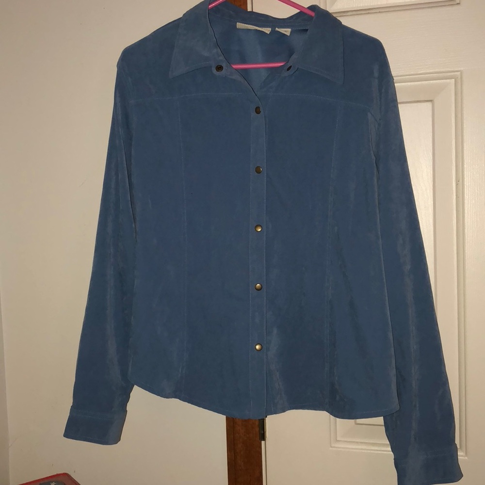 Blue Button Down Top